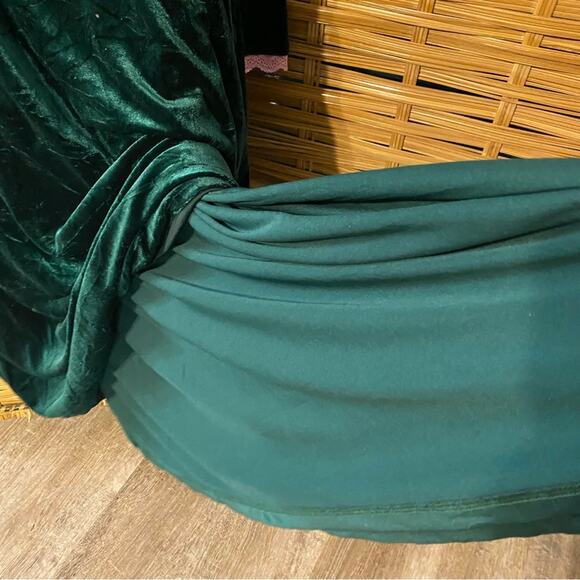 Tunnel vision Lashline Green Velvet Dress with Pink Accents witchy whimsigoth XL - Picture 10 of 13